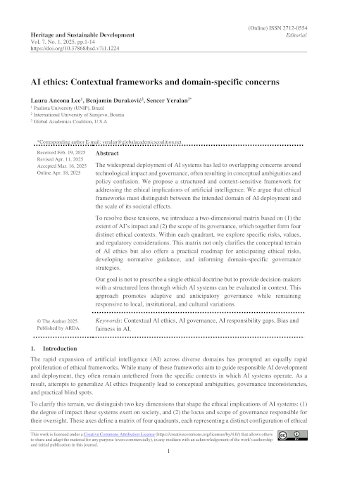 AI ethics: Contextual frameworks and domain-specific concerns
